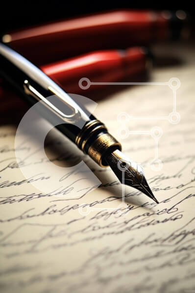 Intra Συλλεκτικό Ξύλινο Παζλ Plywood  4mm - Vintage στυλό και κόκκινα στυλό σε χειρόγραφα γράμματα Σε Ξύλινο Κουτί - Διαστάσεις: 10x10 cm – 25 κομμάτια