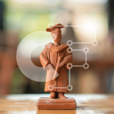 Intra Συλλεκτικό Ξύλινο Παζλ Plywood  4mm - Κεραμικό ακαδημαϊκό ειδώλιο που γιορτάζει την αποφοίτηση Σε Ξύλινο Κουτί - Διαστάσεις Puzzle: 10x10 cm – 25 κομμάτια - Image 1