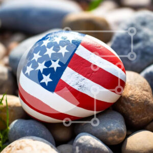 Intra Συλλεκτικό Ξύλινο Παζλ Plywood  4mm - Πατριωτικό ροκ με σχέδιο αμερικανικής σημαίας Σε Ξύλινο Κουτί - Διαστάσεις Puzzle: 10x10 cm – 25 κομμάτια