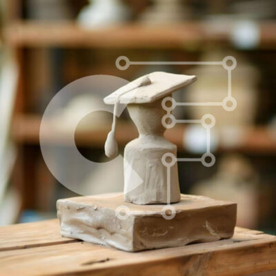 Intra Συλλεκτικό Ξύλινο Παζλ Plywood  4mm - Κεραμικό γλυπτό με καπάκι αποφοίτησης στο κουτί Σε Ξύλινο Κουτί - Διαστάσεις: 10x10 cm – 25 κομμάτια - Image 1