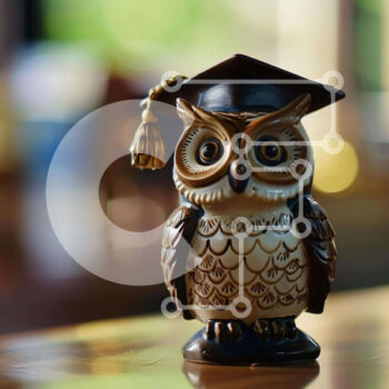 Intra Συλλεκτικό Ξύλινο Παζλ Plywood  4mm - Ειδώλιο κουκουβάγιας με καπάκι αποφοίτησης Σε Ξύλινο Κουτί - Διαστάσεις Puzzle: 10x10 cm – 25 κομμάτια - Image 1