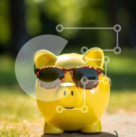 Intra Συλλεκτικό Ξύλινο Παζλ Plywood  4mm - Κίτρινος κουμπαράς με γυαλιά ηλίου και δέντρα Σε Ξύλινο Κουτί - Διαστάσεις: 10x10 cm – 25 κομμάτια - Image 1