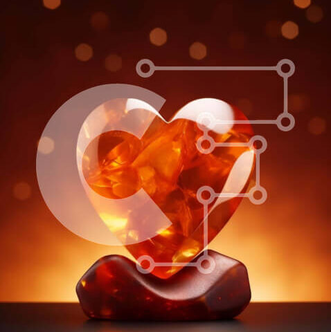 Intra Συλλεκτικό Ξύλινο Παζλ Plywood 4mm - Πολύτιμος λίθος κεχριμπαριού σε σχήμα καρδιάς Σε Ξύλινο Κουτί - Διαστάσεις Puzzle: 10x10 cm – 25 κομμάτια - Image 1