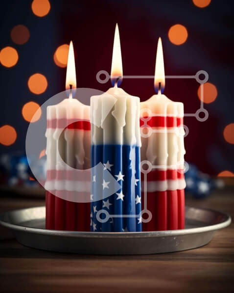 Intra Συλλεκτικό Ξύλινο Παζλ Plywood  4mm - Κεριά με πατριωτικό θέμα σε δίσκο Σε Ξύλινο Κουτί - Διαστάσεις: 10x10 cm – 25 κομμάτια