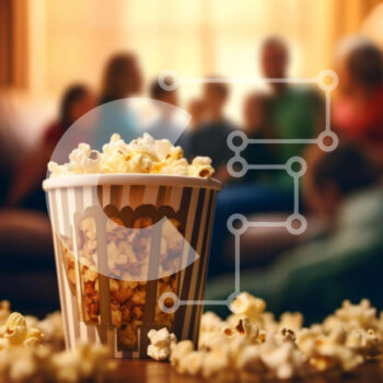 Intra Συλλεκτικό Ξύλινο Παζλ Plywood  4mm - Family Time: Popcorn και Movie Night at Home Σε Ξύλινο Κουτί - Διαστάσεις Puzzle: 10x10 cm – 25 κομμάτια - Image 1