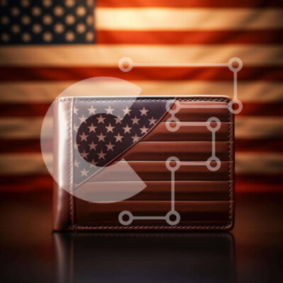 Intra Συλλεκτικό Ξύλινο Παζλ Plywood  4mm - Καφέ πορτοφόλι με μοτίβο αμερικανικής σημαίας Σε Ξύλινο Κουτί - Διαστάσεις: 10x10 cm – 25 κομμάτια - Image 1