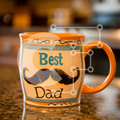 Intra Συλλεκτικό Ξύλινο Παζλ Plywood  4mm - Καλύτερη κούπα καφέ Dad με σχέδιο μουστάκι Σε Ξύλινο Κουτί - Διαστάσεις Puzzle: 10x10 cm – 25 κομμάτια - Image 1