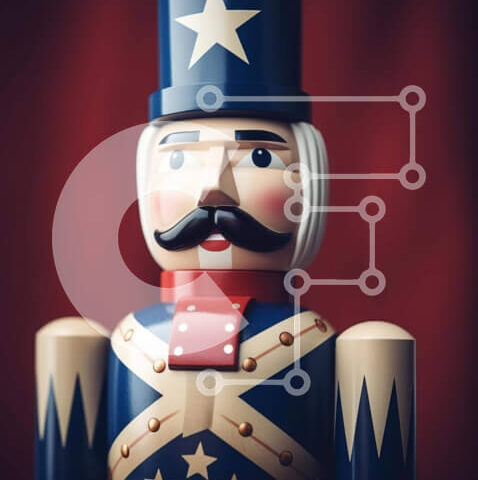 Intra Συλλεκτικό Ξύλινο Παζλ Plywood  4mm - Αναλυτικός Ξύλινος Καρυοθραύστης σε Πατριωτικά Χρώματα Σε Ξύλινο Κουτί - Διαστάσεις: 10x10 cm – 25 κομμάτια - Image 1