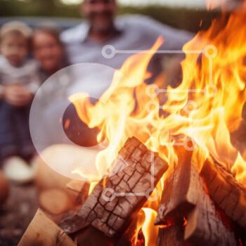 Intra Συλλεκτικό Ξύλινο Παζλ Plywood  4mm - Οικογενειακό Κάμπινγκ Ταξίδι γύρω από τη φωτιά Σε Ξύλινο Κουτί - Διαστάσεις Puzzle: 10x10 cm – 25 κομμάτια - Image 1