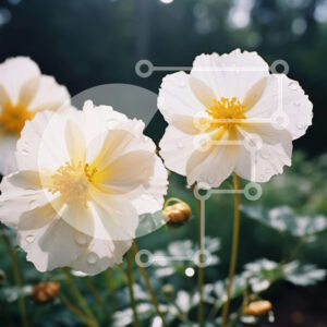 Intra Συλλεκτικό Ξύλινο Παζλ Plywood  4mm - Τρία λευκά λουλούδια σε ένα καταπράσινο περιβάλλον Σε Ξύλινο Κουτί - Διαστάσεις: 10x10 cm – 25 κομμάτια