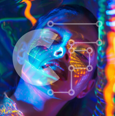 Intra Συλλεκτικό Ξύλινο Παζλ Plywood  4mm - Γυναίκα που αναπαύεται στα πολύχρωμα φώτα Σε Ξύλινο Κουτί - Διαστάσεις Puzzle: 10x10 cm – 25 κομμάτια - Image 1