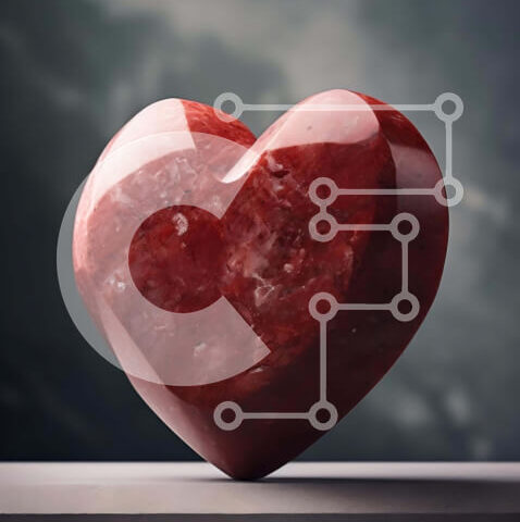 Intra Συλλεκτικό Ξύλινο Παζλ Plywood  4mm - Κόκκινη πέτρα σε σχήμα καρδιάς σε υπερυψωμένη πλατφόρμα Σε Ξύλινο Κουτί - Διαστάσεις: 10x10 cm – 25 κομμάτια - Image 1