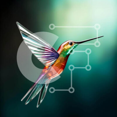 Intra Συλλεκτικό Ξύλινο Παζλ Plywood  4mm - Πολύχρωμο κολίβριο κατά την πτήση Σε Ξύλινο Κουτί - Διαστάσεις: 10x10 cm – 25 κομμάτια - Image 1