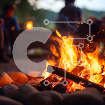 Intra Συλλεκτικό Ξύλινο Παζλ Plywood  4mm - Συγκέντρωση Camp Fire με φίλους και οικογένεια Σε Ξύλινο Κουτί - Διαστάσεις Puzzle: 10x10 cm – 25 κομμάτια - Image 1