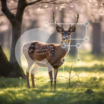 Intra Συλλεκτικό Ξύλινο Παζλ Plywood  4mm - Ελάφια στο δάσος Σε Ξύλινο Κουτί - Διαστάσεις: 10x10 cm – 25 κομμάτια - Image 1