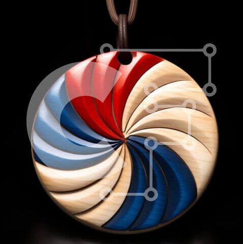 Intra Συλλεκτικό Ξύλινο Παζλ Plywood  4mm - Κυκλικό μενταγιόν σε Πατριωτικά χρώματα Σε Ξύλινο Κουτί - Διαστάσεις Puzzle: 10x10 cm – 25 κομμάτια - Image 1