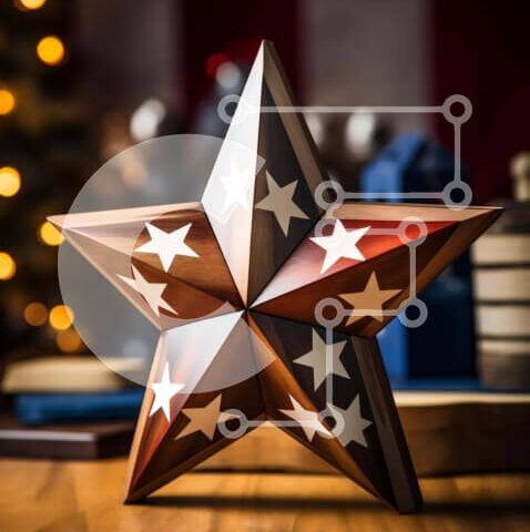 Intra Συλλεκτικό Ξύλινο Παζλ Plywood 4mm - Ξύλινο Διακόσμηση Τραπεζιού Star Σε Ξύλινο Κουτί - Διαστάσεις Puzzle: 10x10 cm – 25 κομμάτια - Image 1