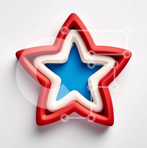 Intra Συλλεκτικό Ξύλινο Παζλ Plywood  4mm - Πατριωτικός κόφτης μπισκότων σε σχήμα αστεριού Σε Ξύλινο Κουτί - Διαστάσεις Puzzle: 10x10 cm – 25 κομμάτια - Image 1