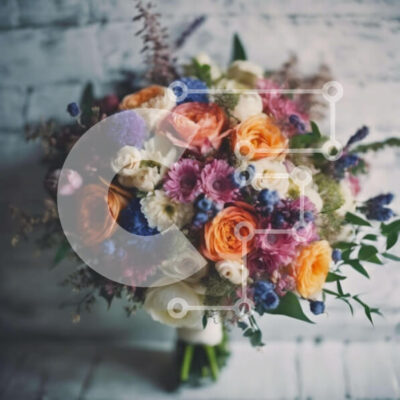 Intra Συλλεκτικό Ξύλινο Παζλ Plywood  4mm - Πολύχρωμο μπουκέτο λουλουδιών σε ξύλινες σανίδες Σε Ξύλινο Κουτί - Διαστάσεις: 10x10 cm – 25 κομμάτια - Image 1