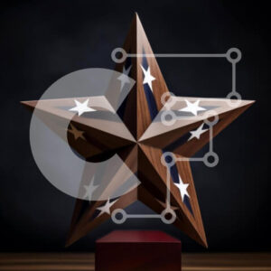 Intra Συλλεκτικό Ξύλινο Παζλ Plywood  4mm - Ξύλινο γλυπτό αστεριών σε διακοσμητική βάση Σε Ξύλινο Κουτί - Διαστάσεις: 10x10 cm – 25 κομμάτια