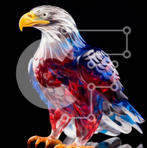 Intra Συλλεκτικό Ξύλινο Παζλ Plywood  4mm - Γυάλινο Γλυπτό του Αετού Σε Ξύλινο Κουτί - Διαστάσεις: 10x10 cm – 25 κομμάτια - Image 1