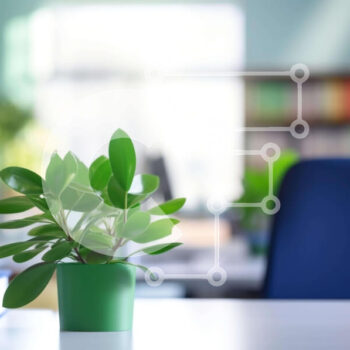 Intra Συλλεκτικό Ξύλινο Παζλ Plywood  4mm - Πράσινο φυτό σε γλάστρα στο γραφείο Σε Ξύλινο Κουτί - Διαστάσεις Puzzle: 10x10 cm – 25 κομμάτια - Image 1