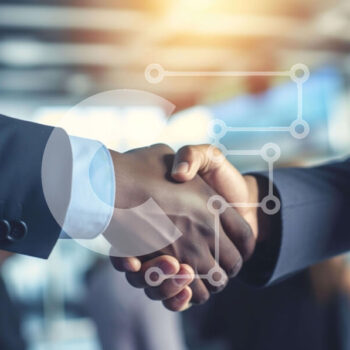 Intra Συλλεκτικό Ξύλινο Παζλ Plywood  4mm - Επιχειρηματίες χειραψία σε ένα επιχειρηματικό περιβάλλον Σε Ξύλινο Κουτί - Διαστάσεις Puzzle: 10x10 cm – 25 κομμάτια - Image 1