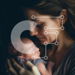 Intra Συλλεκτικό Ξύλινο Παζλ Plywood  4mm - Μητέρα και νεογέννητο μωρό Σε Ξύλινο Κουτί - Διαστάσεις Puzzle: 10x10 cm – 25 κομμάτια