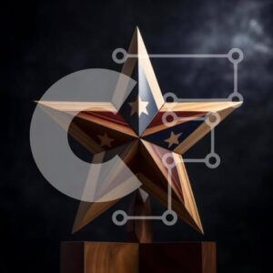 Intra Συλλεκτικό Ξύλινο Παζλ Plywood  4mm - Ξύλινο γλυπτό σε σχήμα αστεριού σε ξύλινο τραπέζι Σε Ξύλινο Κουτί - Διαστάσεις Puzzle: 10x10 cm – 25 κομμάτια