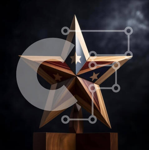 Intra Συλλεκτικό Ξύλινο Παζλ Plywood 4mm - Ξύλινο γλυπτό σε σχήμα αστεριού σε ξύλινο τραπέζι Σε Ξύλινο Κουτί - Διαστάσεις Puzzle: 10x10 cm – 25 κομμάτια - Image 1