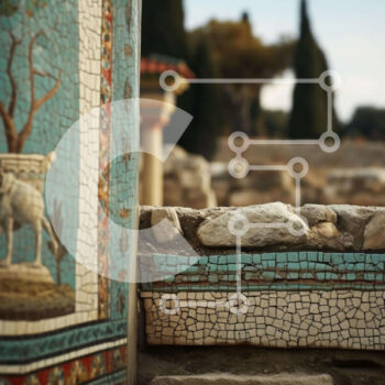 Intra Συλλεκτικό Ξύλινο Παζλ Plywood  4mm - Ψηφιδωτό στύλο στον Αρχαιολογικό Χώρο Σε Ξύλινο Κουτί - Διαστάσεις Puzzle: 10x10 cm – 25 κομμάτια - Image 1