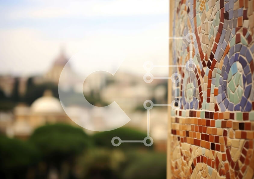 Intra Συλλεκτικό Ξύλινο Παζλ Plywood  4mm - Καλλιτεχνικό μωσαϊκό με πλακάκια τοίχου σε αστικό περιβάλλον Σε Ξύλινο Κουτί - Διαστάσεις Puzzle: 10x10 cm – 25 κομμάτια