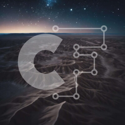 Intra Συλλεκτικό Ξύλινο Παζλ Plywood  4mm - Εναέρια άποψη του τοπίου της ερήμου κάτω από τον νυχτερινό ουρανό με τα αστέρια Σε Ξύλινο Κουτί - Διαστάσεις: 10x10 cm – 25 κομμάτια - Image 1