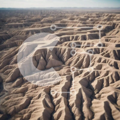 Intra Συλλεκτικό Ξύλινο Παζλ Plywood  4mm - Αεροφωτογραφία της ερημικής περιοχής με τους σχηματισμούς ψαμμίτη Σε Ξύλινο Κουτί - Διαστάσεις: 10x10 cm – 25 κομμάτια - Image 1