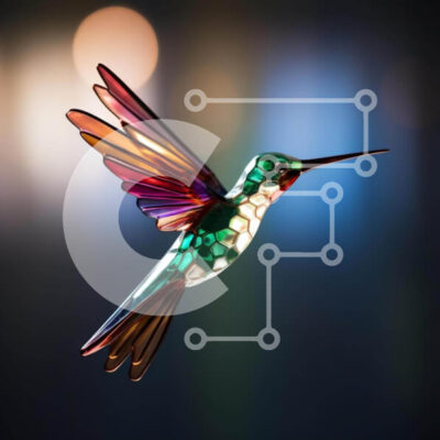 Intra Συλλεκτικό Ξύλινο Παζλ Plywood 4mm - Πολύχρωμο γυάλινο κολίβριο κατά την πτήση Σε Ξύλινο Κουτί - Διαστάσεις: 10x10 cm – 25 κομμάτια - Image 1