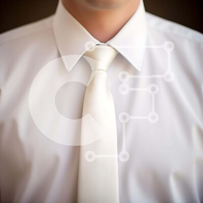 Intra Συλλεκτικό Ξύλινο Παζλ Plywood  4mm - Κοντινό πλάνο του ανδρικού λαιμού με επίσημη ενδυμασία Σε Ξύλινο Κουτί - Διαστάσεις Puzzle: 10x10 cm – 25 κομμάτια - Image 1