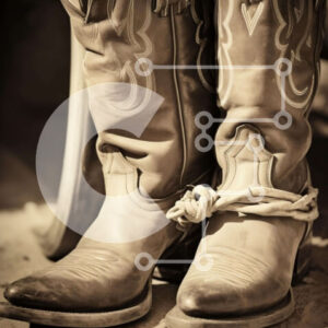 Intra Συλλεκτικό Ξύλινο Παζλ Plywood  4mm - Ζευγάρι Cowboy Boots δεμένα με κορδόνι Σε Ξύλινο Κουτί - Διαστάσεις Puzzle: 10x10 cm – 25 κομμάτια