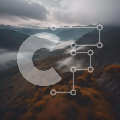 Intra Συλλεκτικό Ξύλινο Παζλ Plywood  4mm - Εναέρια άποψη του ομιχλώδους ορεινού τοπίου Σε Ξύλινο Κουτί - Διαστάσεις: 10x10 cm – 25 κομμάτια - Image 1