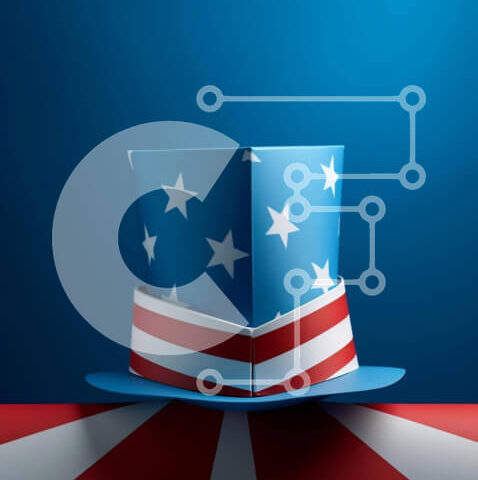 Intra Συλλεκτικό Ξύλινο Παζλ Plywood  4mm - Πατριωτικό καπέλο σε φόντο αμερικανικής σημαίας Σε Ξύλινο Κουτί - Διαστάσεις: 10x10 cm – 25 κομμάτια - Image 1