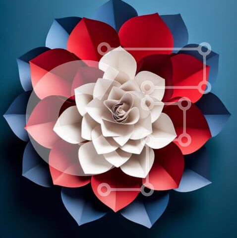 Intra Συλλεκτικό Ξύλινο Παζλ Plywood  4mm - Πατριωτικό λουλούδι από χαρτί Σε Ξύλινο Κουτί - Διαστάσεις Puzzle: 10x10 cm – 25 κομμάτια - Image 1