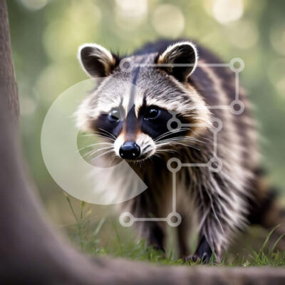 Intra Συλλεκτικό Ξύλινο Παζλ Plywood  4mm - Περίεργο ρακούν στο γρασίδι Σε Ξύλινο Κουτί - Διαστάσεις: 10x10 cm – 25 κομμάτια - Image 1