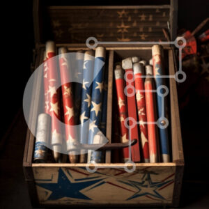 Intra Συλλεκτικό Ξύλινο Παζλ Plywood  4mm - Αναλώσιμα γραφείου με θέμα 4 Ιουλίου Σε Ξύλινο Κουτί - Διαστάσεις Puzzle: 10x10 cm – 25 κομμάτια