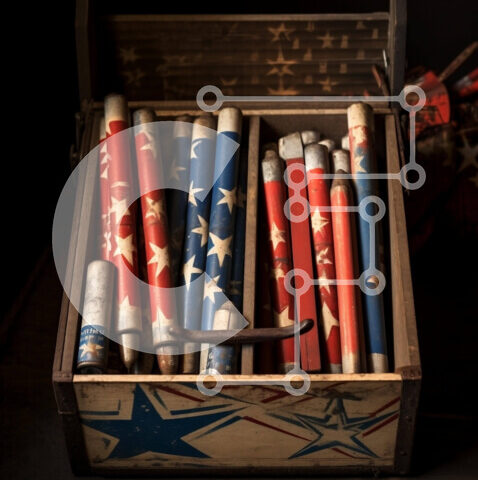 Intra Συλλεκτικό Ξύλινο Παζλ Plywood  4mm - Αναλώσιμα γραφείου με θέμα 4 Ιουλίου Σε Ξύλινο Κουτί - Διαστάσεις Puzzle: 10x10 cm – 25 κομμάτια - Image 1