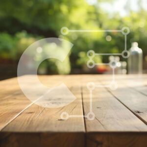 Intra Συλλεκτικό Ξύλινο Παζλ Plywood  4mm - Τραπέζι εξωτερικού χώρου με πράσινο και μπουκάλι Σε Ξύλινο Κουτί - Διαστάσεις: 10x10 cm – 25 κομμάτια