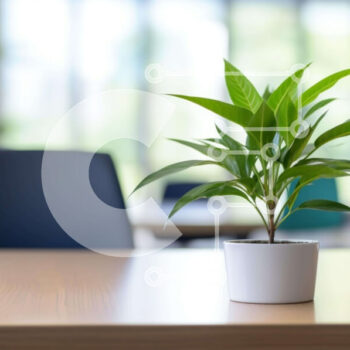 Intra Συλλεκτικό Ξύλινο Παζλ Plywood  4mm - Μικρό φυτό σε γλάστρα σε τραπέζι γραφείου Σε Ξύλινο Κουτί - Διαστάσεις Puzzle: 10x10 cm – 25 κομμάτια - Image 1