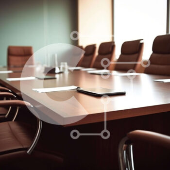 Intra Συλλεκτικό Ξύλινο Παζλ Plywood  4mm - Μοντέρνα αίθουσα συνεδριάσεων με ξύλινο τραπέζι και καρέκλες Σε Ξύλινο Κουτί - Διαστάσεις Puzzle: 10x10 cm – 25 κομμάτια - Image 1