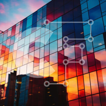 Intra Συλλεκτικό Ξύλινο Παζλ Plywood  4mm - Πολύχρωμο γυάλινο κτίριο στο σούρουπο Σε Ξύλινο Κουτί - Διαστάσεις Puzzle: 10x10 cm – 25 κομμάτια - Image 1