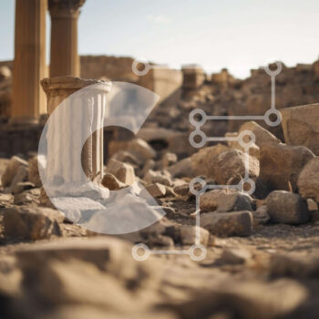 Intra Συλλεκτικό Ξύλινο Παζλ Plywood  4mm - Αρχαίο ερείπιο με βράχους και στύλους Σε Ξύλινο Κουτί - Διαστάσεις Puzzle: 10x10 cm – 25 κομμάτια - Image 1