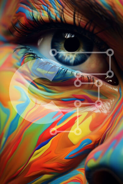 Intra Συλλεκτικό Ξύλινο Παζλ Plywood  4mm - Πολύχρωμο μακιγιάζ στο πρόσωπο της γυναίκας Σε Ξύλινο Κουτί - Διαστάσεις Puzzle: 10x10 cm – 25 κομμάτια