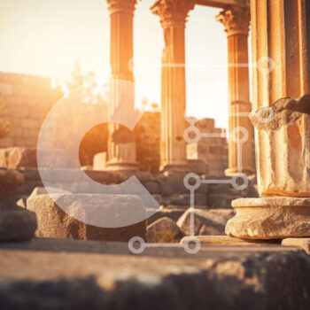 Intra Συλλεκτικό Ξύλινο Παζλ Plywood  4mm - Αρχαίες στήλες στο φως του ήλιου Σε Ξύλινο Κουτί - Διαστάσεις Puzzle: 10x10 cm – 25 κομμάτια - Image 1